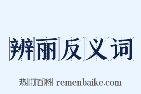 辨丽反义词是什么意思的图片